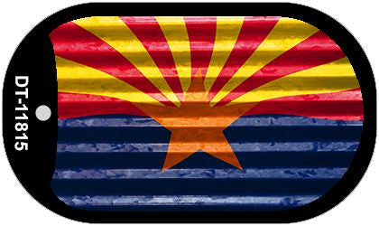 Arizona Flag Corrugated Novelty Metal Dog Tag Necklace DT-11815