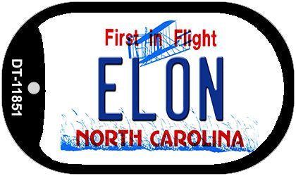 Elon North Carolina Novelty Metal Dog Tag Necklace DT-11851
