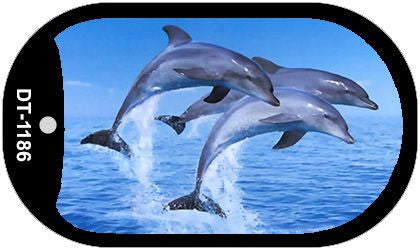 Dolphins Novelty Metal Dog Tag Necklace DT-1186