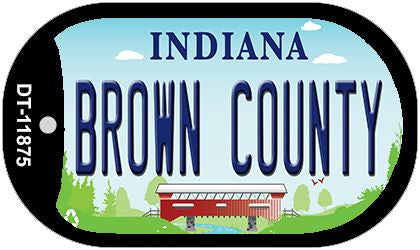 Indiana Brown County Novelty Metal Dog Tag Necklace DT-11875