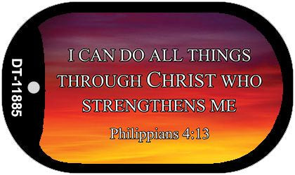 Philippians 4 13 Novelty Metal Dog Tag Necklace DT-11885