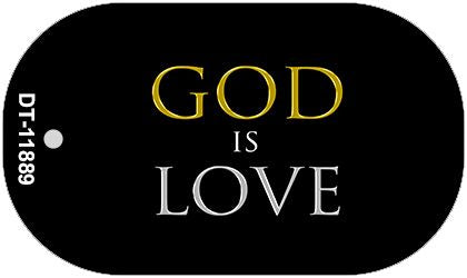 God Is Love Novelty Metal Dog Tag Necklace DT-11889