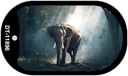 Elephant in the Woods Novelty Metal Dog Tag Necklace DT-11896