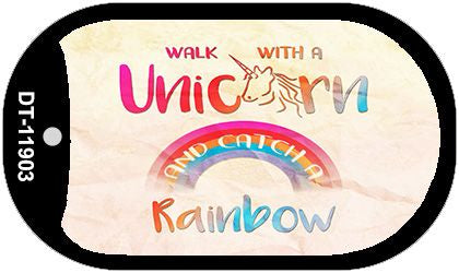 Walk with a Unicorn Novelty Metal Dog Tag Necklace DT-11903