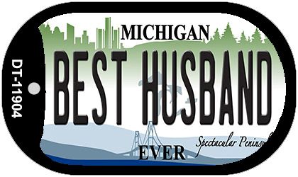 Michigan Best Husband Novelty Metal Dog Tag Necklace DT-11904