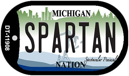 Michigan Spartan Novelty Metal Dog Tag Necklace DT-11908