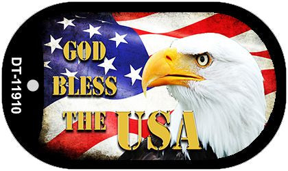 God Bless The USA Novelty Metal Dog Tag Necklace DT-11910