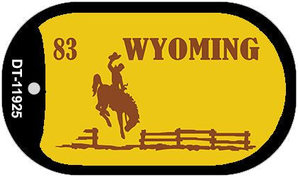 Wyoming Yellow State Blank Novelty Metal Dog Tag Necklace DT-11925