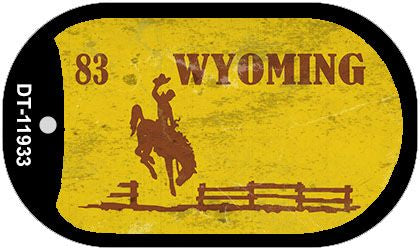 Wyoming Yellow Rusty Novelty Metal Dog Tag Necklace DT-11933