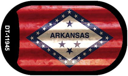 Arkansas Corrugated Flag Novelty Dog Tag Necklace DT-11945