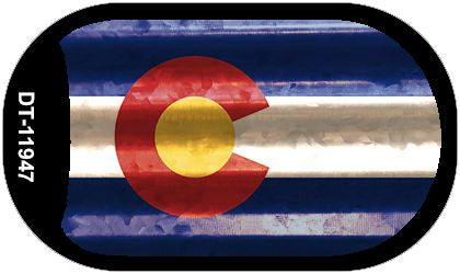 Colorado Corrugated Flag Novelty Dog Tag Necklace DT-11947