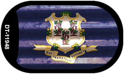 Connecticut Corrugated Flag Novelty Dog Tag Necklace DT-11948