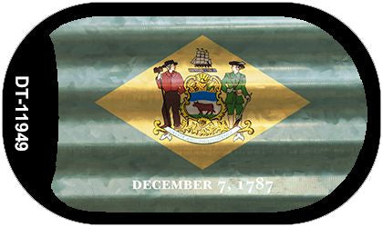 Delaware Corrugated Flag Novelty Dog Tag Necklace DT-11949