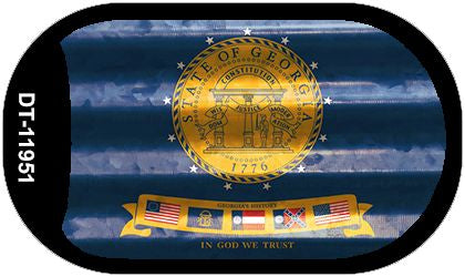 Georgia Corrugated Flag Novelty Dog Tag Necklace DT-11951