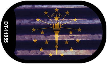 Indiana Corrugated Flag Novelty Dog Tag Necklace DT-11955