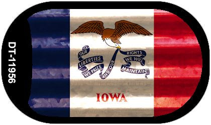 Iowa Corrugated Flag Novelty Dog Tag Necklace DT-11956