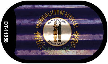 Kentucky Corrugated Flag Novelty Dog Tag Necklace DT-11958
