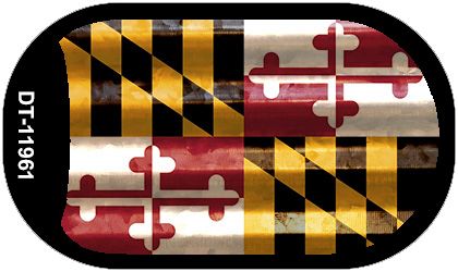 Maryland Corrugated Flag Novelty Dog Tag Necklace DT-11961