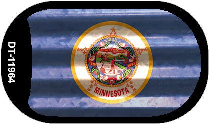 Minnesota Corrugated Flag Novelty Dog Tag Necklace DT-11964