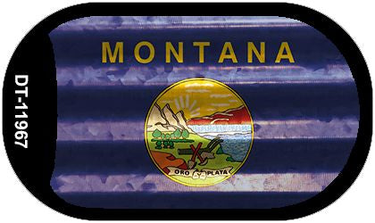 Montana Corrugated Flag Novelty Dog Tag Necklace DT-11967