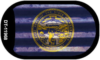 Nebraska Corrugated Flag Novelty Dog Tag Necklace DT-11968