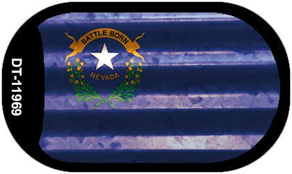 Nevada Corrugated Flag Novelty Dog Tag Necklace DT-11969