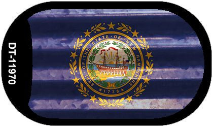 New Hampshire Corrugated Flag Novelty Dog Tag Necklace DT-11970