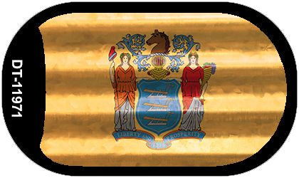 New Jersey Corrugated Flag Novelty Dog Tag Necklace DT-11971