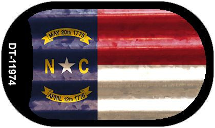 North Carolina Corrugated Flag Novelty Dog Tag Necklace DT-11974