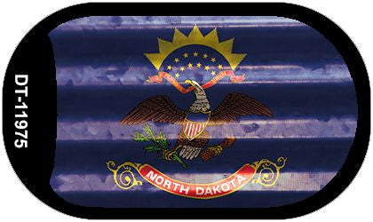 North Dakota Corrugated Flag Novelty Dog Tag Necklace DT-11975