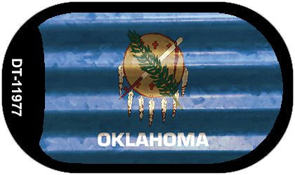Oklahoma Corrugated Flag Novelty Dog Tag Necklace DT-11977