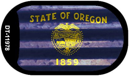 Oregon Corrugated Flag Novelty Dog Tag Necklace DT-11978