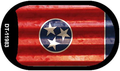 Tennessee Corrugated Flag Novelty Dog Tag Necklace DT-11983