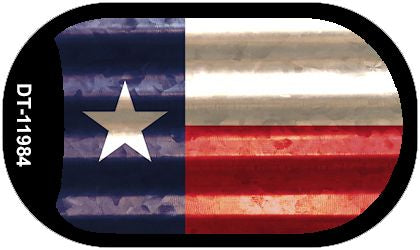 Texas Corrugated Flag Novelty Dog Tag Necklace DT-11984