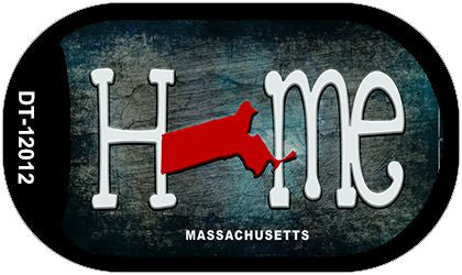 Massachusetts Home State Outline Novelty Dog Tag Necklace DT-12012