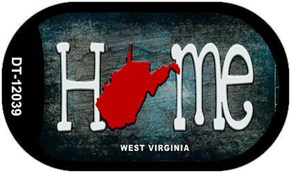 West Virginia Home State Outline Novelty Dog Tag Necklace DT-12039