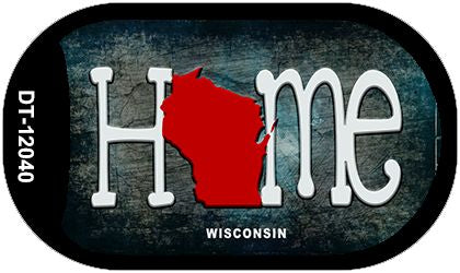 Wisconsin Home State Outline Novelty Dog Tag Necklace DT-12040