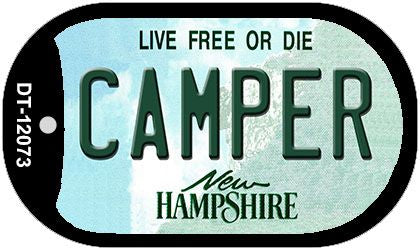 Camper New Hampshire State Novelty Metal Dog Tag Necklace DT-12073