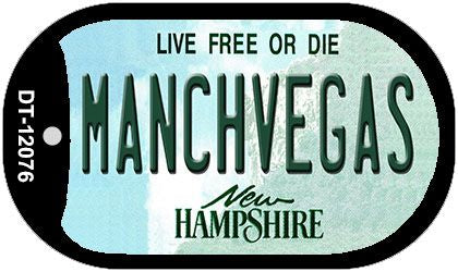 Manchvegas New Hampshire State Novelty Metal Dog Tag Necklace DT-12076