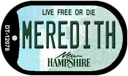 Meredith New Hampshire State Novelty Metal Dog Tag Necklace DT-12078