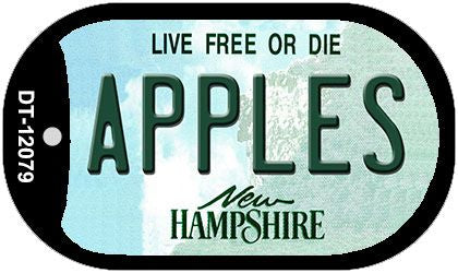 Apples New Hampshire State Novelty Metal Dog Tag Necklace DT-12079