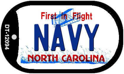 Navy North Carolina State Novelty Metal Dog Tag Necklace DT-12094