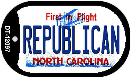 Republican North Carolina State Novelty Metal Dog Tag Necklace DT-12097