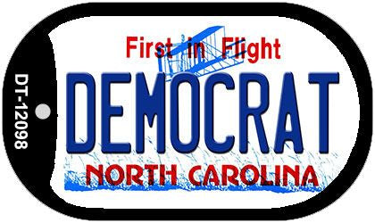 Democrat North Carolina State Novelty Metal Dog Tag Necklace DT-12098