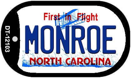 Monroe North Carolina State Novelty Metal Dog Tag Necklace DT-12103