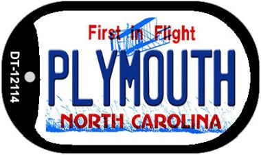 Plymouth North Carolina State Novelty Metal Dog Tag Necklace DT-12114