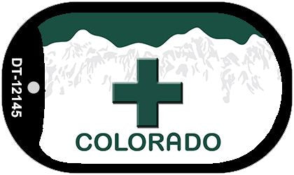 Marajuana Cross Colorado Novelty Metal Dog Tag Necklace DT-12145