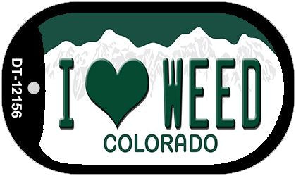 I Love Weed Colorado Novelty Metal Dog Tag Necklace DT-12156