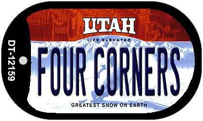 Utah Four Corners Novelty Metal Dog Tag Necklace DT-12159