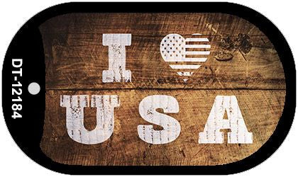 I Love USA Novelty Metal Dog Tag Necklace DT-12184